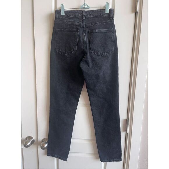 Zara Black Destroyed High-Waist Tapered Premium Denim - Picture 2 of 5